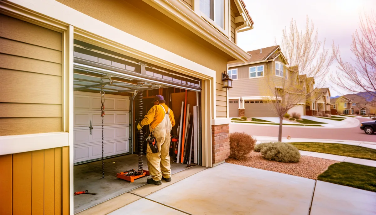 Two-car garage door on an Arvada, Colorado home