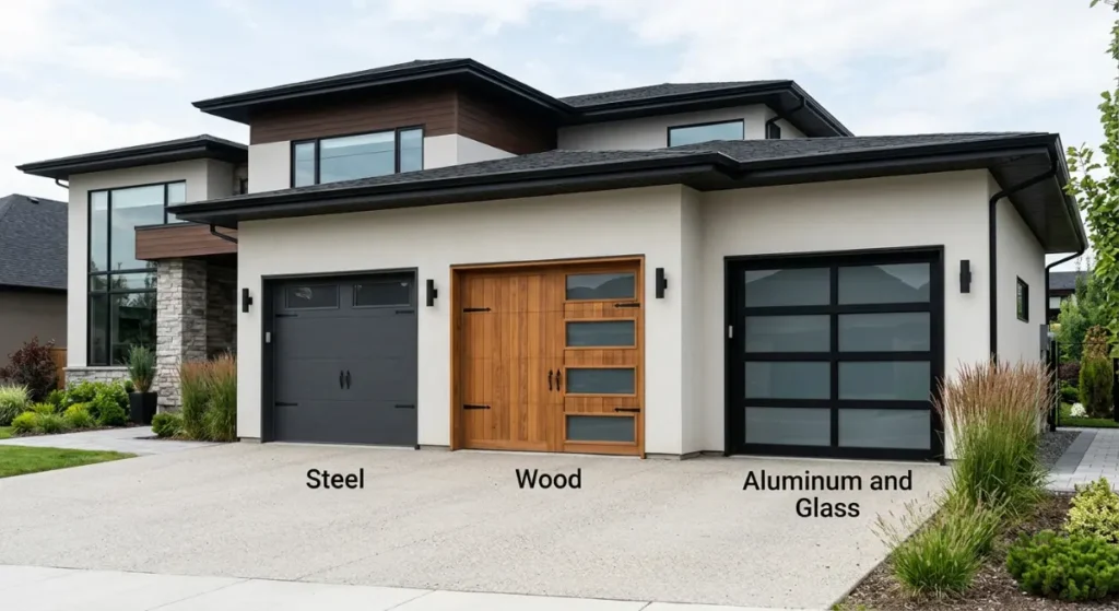 A newly installed insulated steel garage door on a Denver-area home
