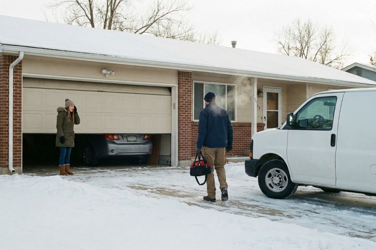 A G Brothers technician arriving for same-day garage door repair in Denver